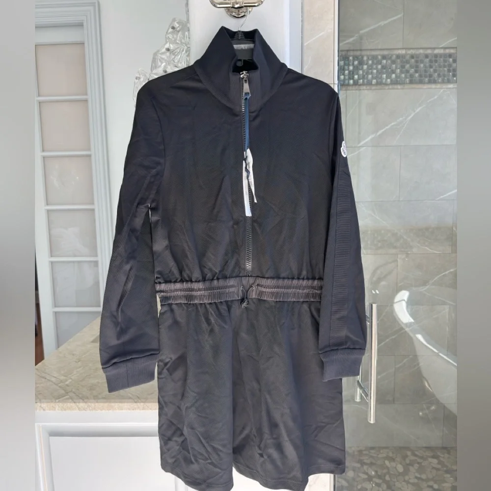 Moncler Half Zip Piqué Knit Long Sleeve Minidress - Picture 3 of 13